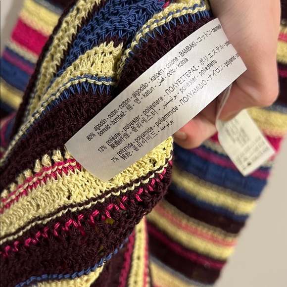 Zara Special Edition crochet knit striped maxi dress ruffled straps size small - Picture 8 of 9